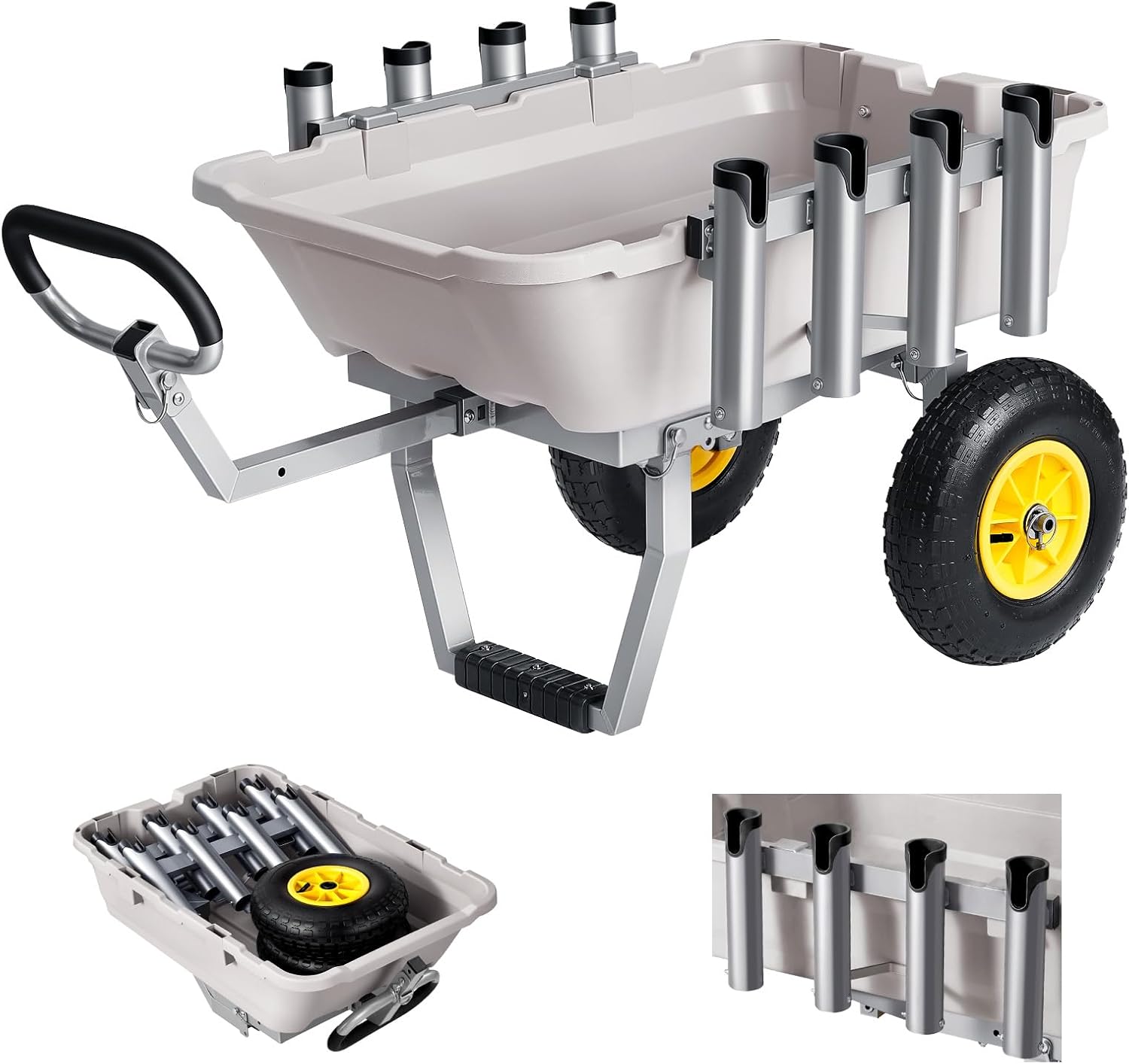 Fishing Rod Holder - Beach Fishing Cart with 8 Rod