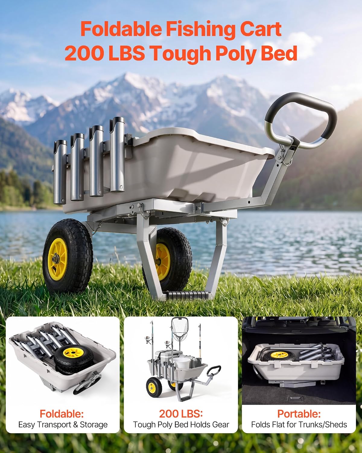 Beach Fishing Cart with 8 Rod  - Fishing Rod Holder recension och pris